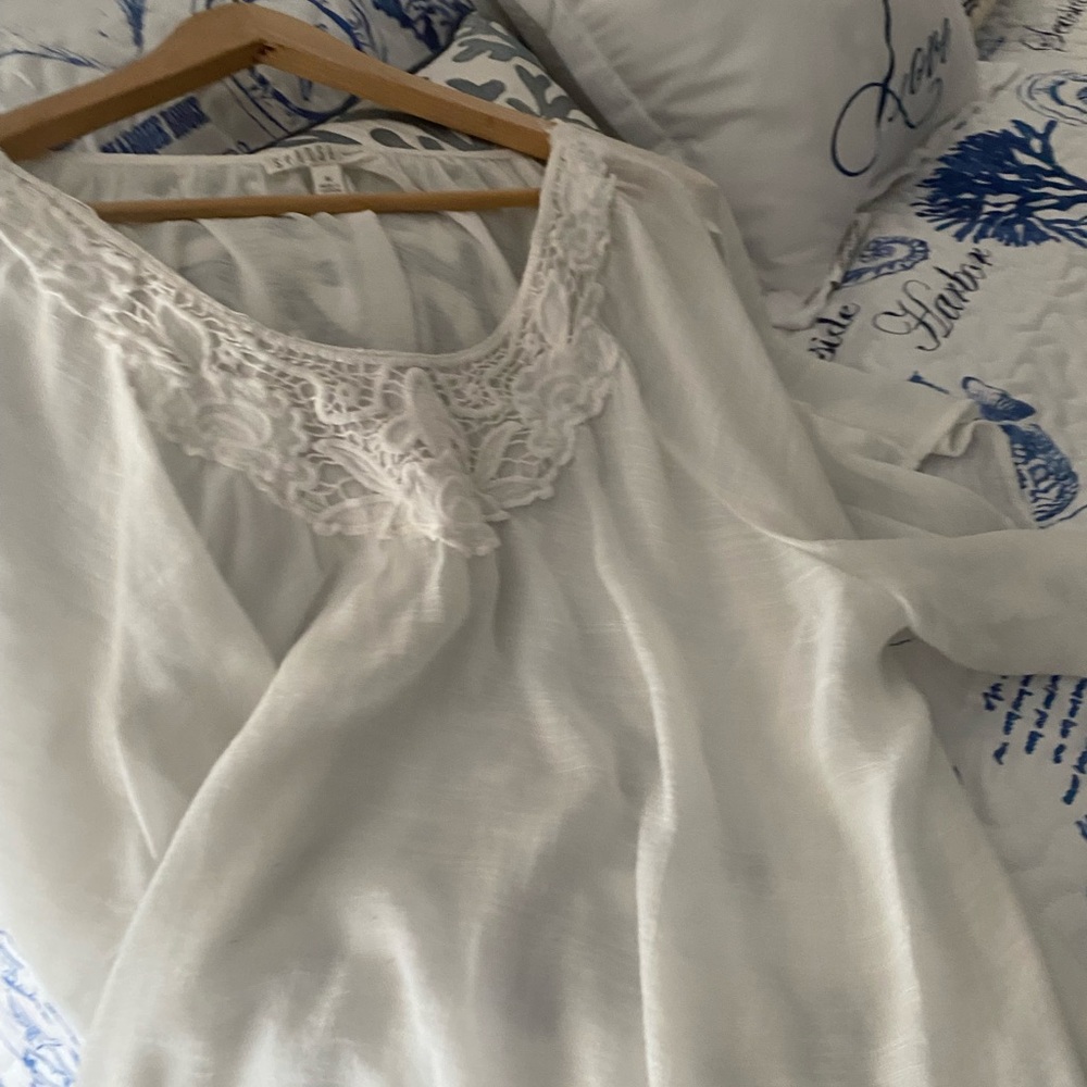 Spense White Lace Detail Women's Robe - Picture 4 of 14